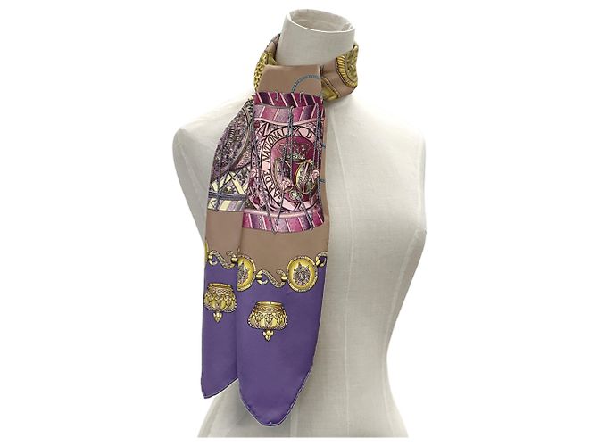 Hermès Hermes Les Tambours Scarf Braun Mehrfarben Lila - Ansicht 5