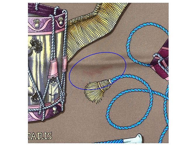 Hermès Hermes Les Tambours Scarf Braun Mehrfarben Lila - Ansicht 6