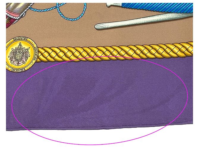 Hermès Hermes Les Tambours Scarf Braun Mehrfarben Lila - Ansicht 8