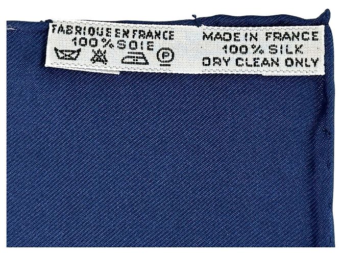 Hermès Pañuelo de seda Hermes Navy Azul marino - vista 3