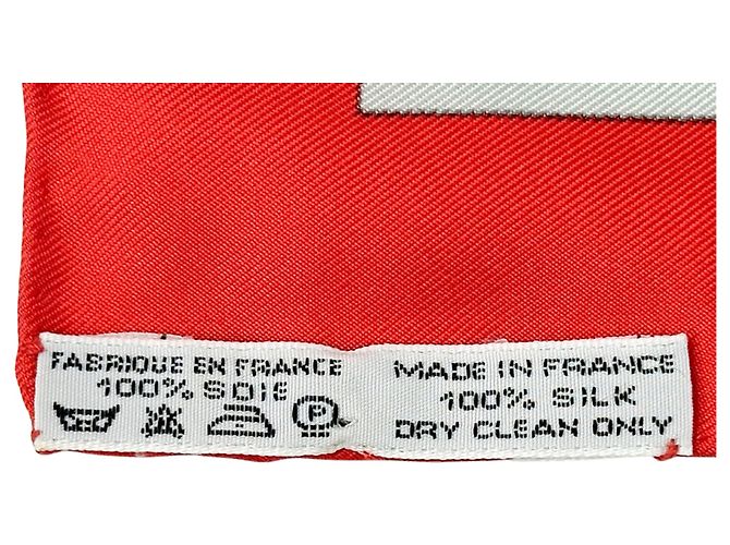 Hermès Foulard di seta Hermes - Carre 90 Rosso Multicolore Giallo - vista 4