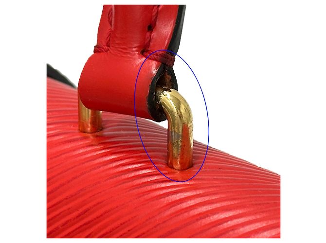Borsa a mano Louis Vuitton in pelle Epi Rosso - vista 10