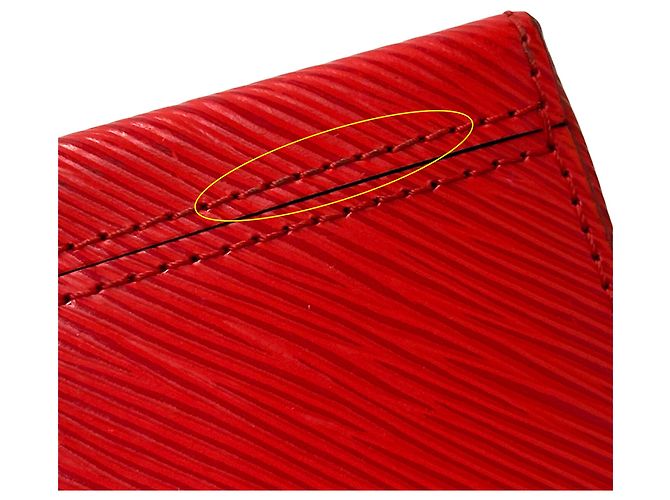 Borsa a mano Louis Vuitton in pelle Epi Rosso - vista 12