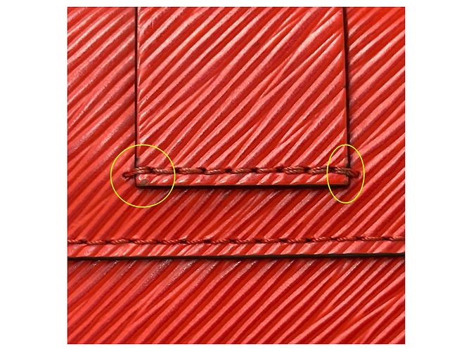 Borsa a mano Louis Vuitton in pelle Epi Rosso - vista 13