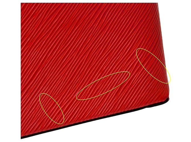 Borsa a mano Louis Vuitton in pelle Epi Rosso - vista 14