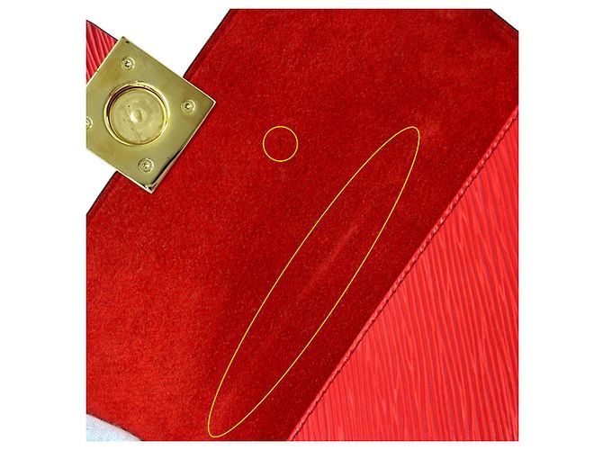 Borsa a mano Louis Vuitton in pelle Epi Rosso - vista 16