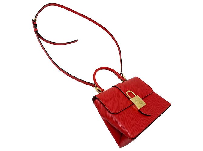 Borsa a mano Louis Vuitton in pelle Epi Rosso - vista 3