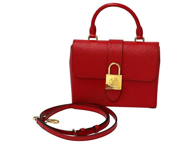 Borsa a mano Louis Vuitton in pelle Epi Rosso - vista 7