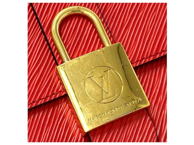 Borsa a mano Louis Vuitton in pelle Epi Rosso - vista 8