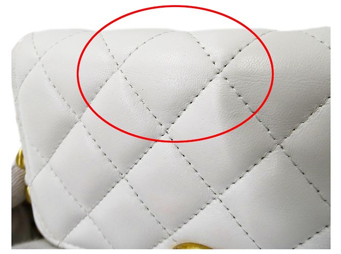 Mini borsa Chanel Matelassé Bianco Giallo - vista 14