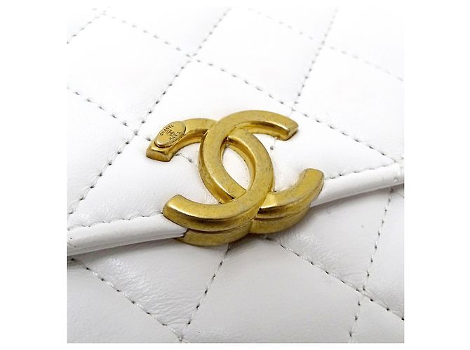 Mini borsa Chanel Matelassé Bianco Giallo - vista 15
