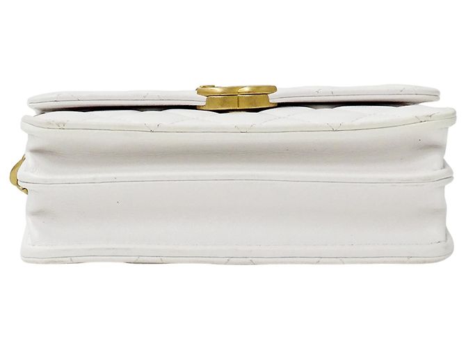 Mini borsa Chanel Matelassé Bianco Giallo - vista 3