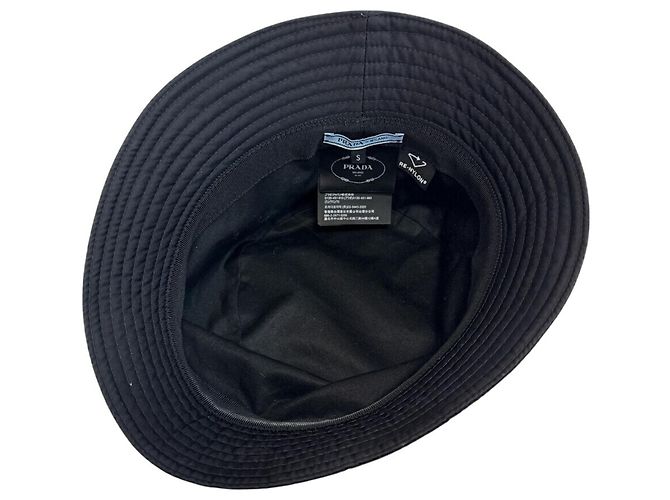 Prada Bucket Hat aus schwarzem Nylon - Ansicht 6