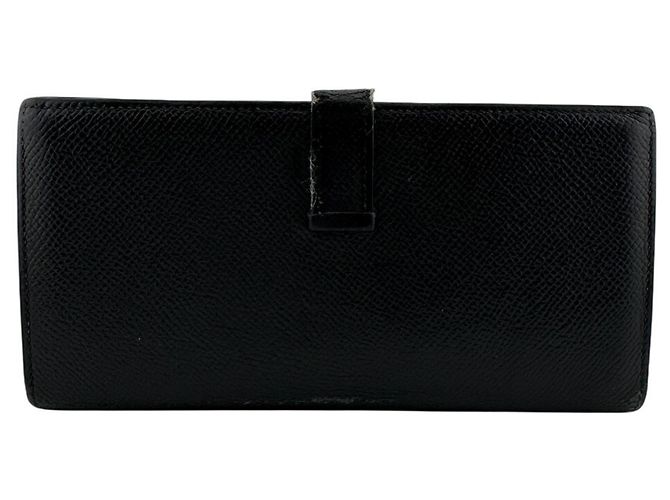 Hermès Hermes Bearn Soufflé Leder Geldbörse Schwarz - Ansicht 2