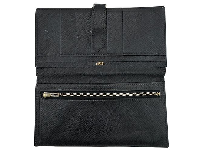 Hermès Hermes Bearn Soufflé Leder Geldbörse Schwarz - Ansicht 5