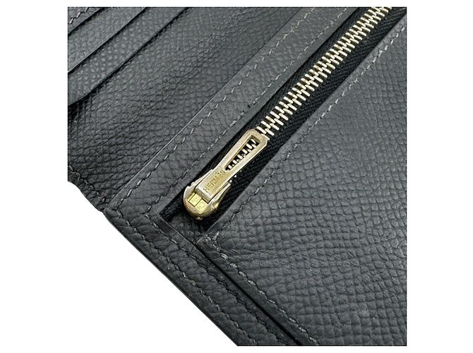 Hermès Hermes Bearn Soufflé Leder Geldbörse Schwarz - Ansicht 6