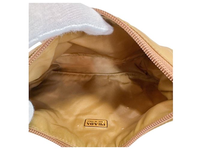 Pouch Prada Triangle in nylon Beige - vista 6