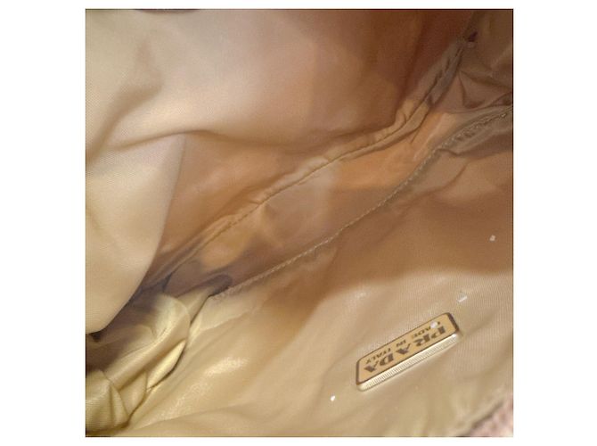Pouch Prada Triangle in nylon Beige - vista 7