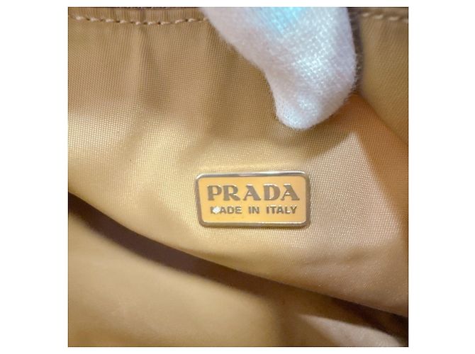 Pouch Prada Triangle in nylon Beige - vista 8