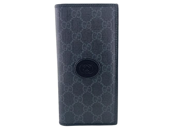 Conjunto de Carteira Longa e Porta-cartões Fragment Gucci GG Supreme Preto - vista 2