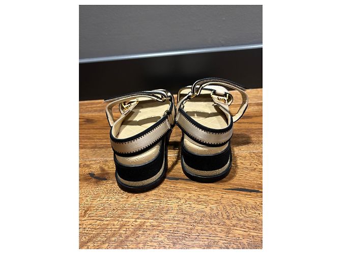 Sandali platform Chanel Beige e Black Nero - vista 11