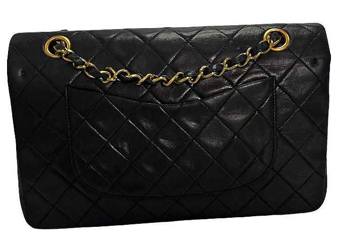 Chanel Vintage Classic Double Flap Leather 25 Schwarz - Ansicht 2