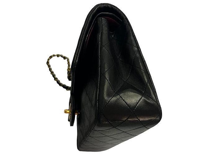Chanel Vintage Classic Double Flap Leather 25 Schwarz - Ansicht 3