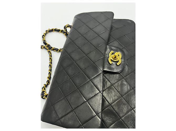 Chanel Vintage Classic Double Flap Leather 25 Schwarz - Ansicht 5