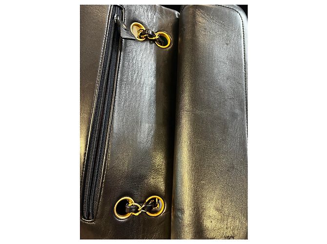 Chanel Vintage Classic Double Flap Leather 25 Schwarz - Ansicht 6