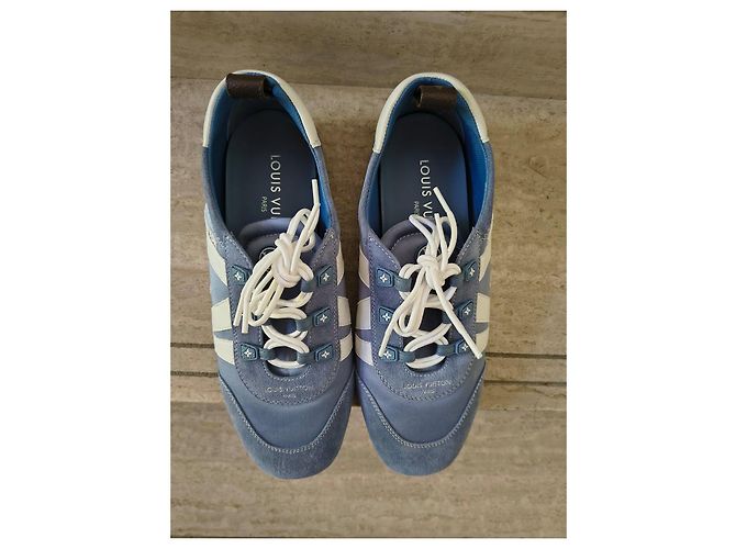 Louis Vuitton Sneaker aus blauem Leder Weiß - Ansicht 2