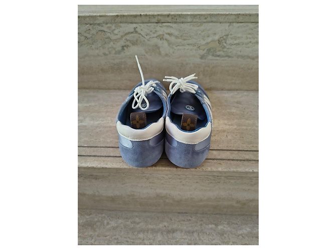 Louis Vuitton Sneaker aus blauem Leder Weiß - Ansicht 3