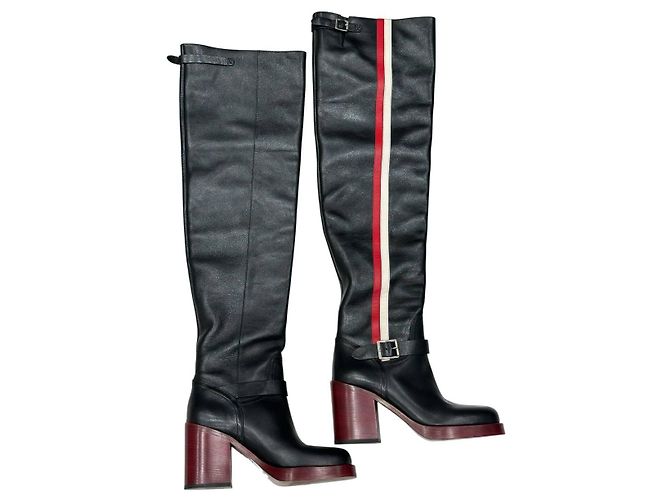 Christian Dior Splendidi Stivali Diorider in pelle nera al ginocchio, EU 38, usati - vista 2