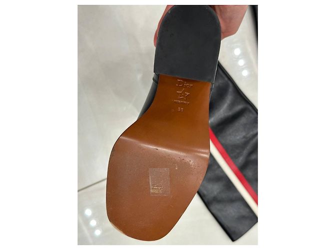 Christian Dior Splendidi Stivali Diorider in pelle nera al ginocchio, EU 38, usati - vista 3