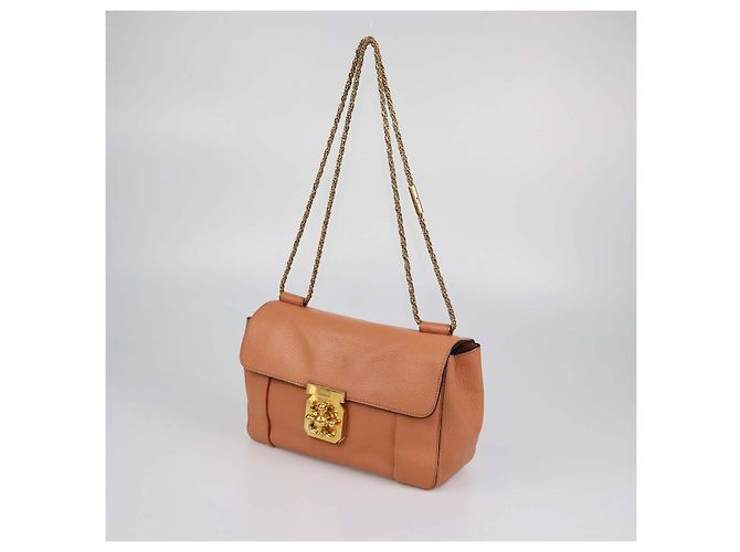 Chloé Borsa a tracolla Elsie Medium in pelle color pesca Chloe - vista 2