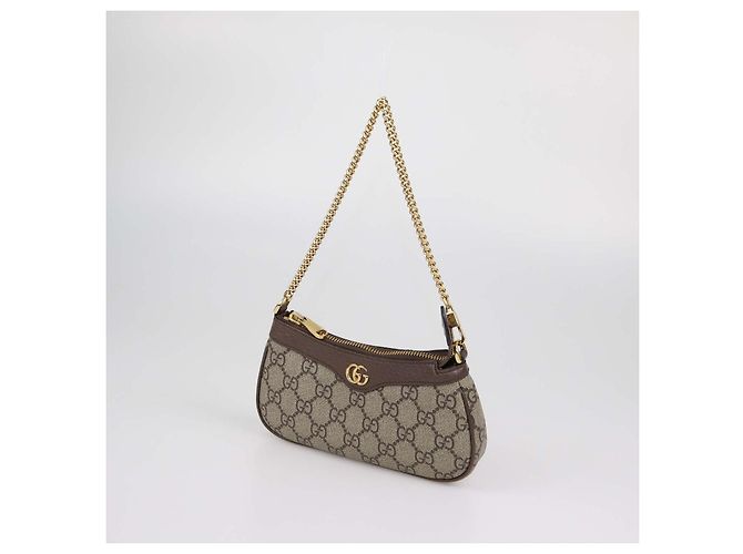 Mini Bolsa Ophidia Gucci em Lona GG Supreme Beige/Ebony Bege Castanho escuro - vista 2
