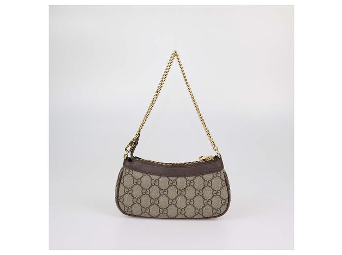 Mini Bolsa Ophidia Gucci em Lona GG Supreme Beige/Ebony Bege Castanho escuro - vista 3