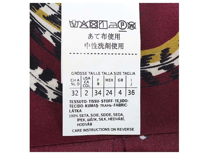 Vestido maxi Zolfo Weekend Max Mara de seda borgoña con estampado de pájaros Burdeos - vista 6