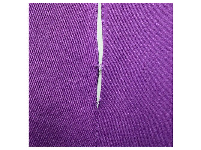 Blusa de manga comprida em seda roxa com folhos frontais Alexander McQueen Roxo - vista 5