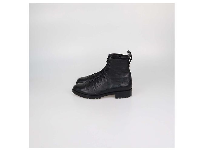 Stivaletti string-up Cruz in pelle nera Jimmy Choo Nero - vista 4