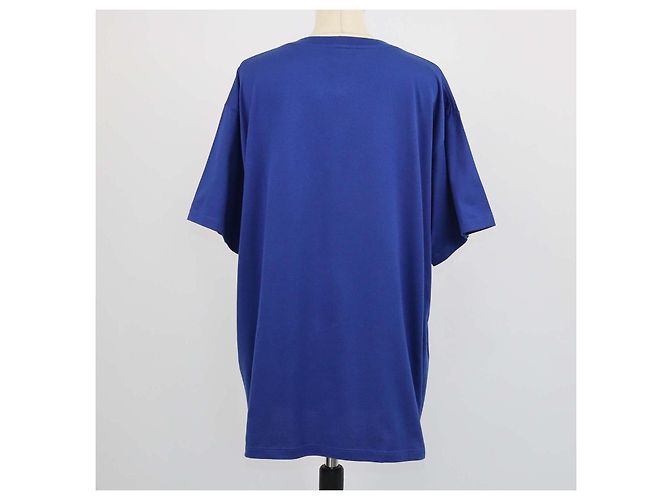 Céline T-shirt ampia Celine in cotone blu Triomphe - vista 3