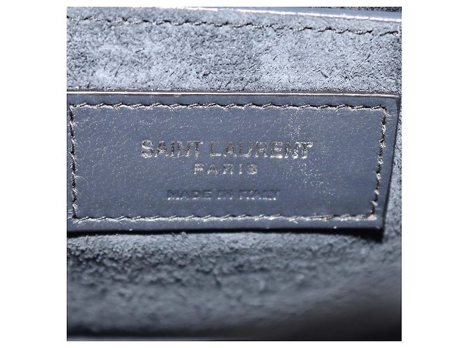 Borsa a tracolla Sunset Medium in pelle effetto coccodrillo grigio scuro Saint Laurent Blu navy - vista 5
