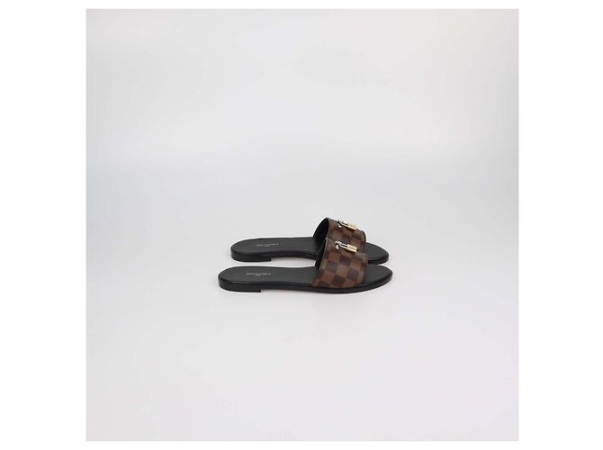 Louis Vuitton Damier Ebene Canvas Lock It Flat Marrone - vista 3
