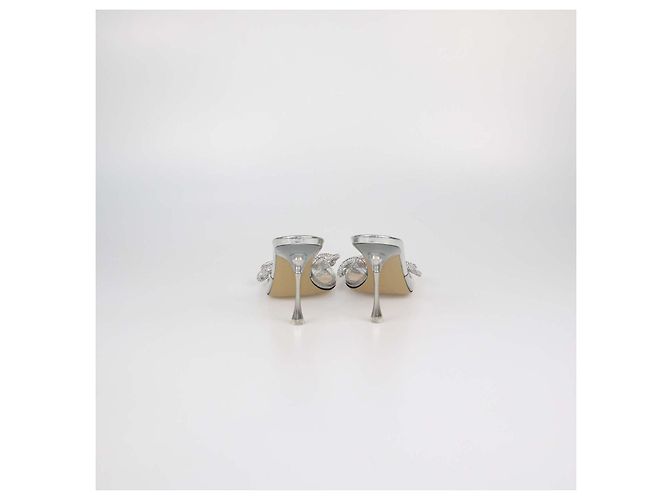 Sandales mules Mach & Mach Silver/Clear PVC ornées de cristaux Argenté - vue 5