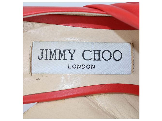 Décolleté slingback Knot in pelle rossa con punta a punta Jimmy Choo Rosso - vista 6