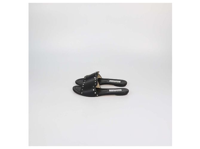 Sandali bassi Nanda con borchie in pelle nera Jimmy Choo Nero - vista 4