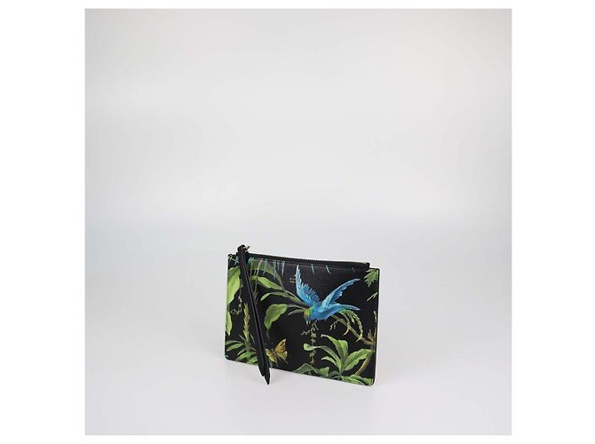 Pouch con zip Gucci con stampa tropicale multicolore nera Nero - vista 2