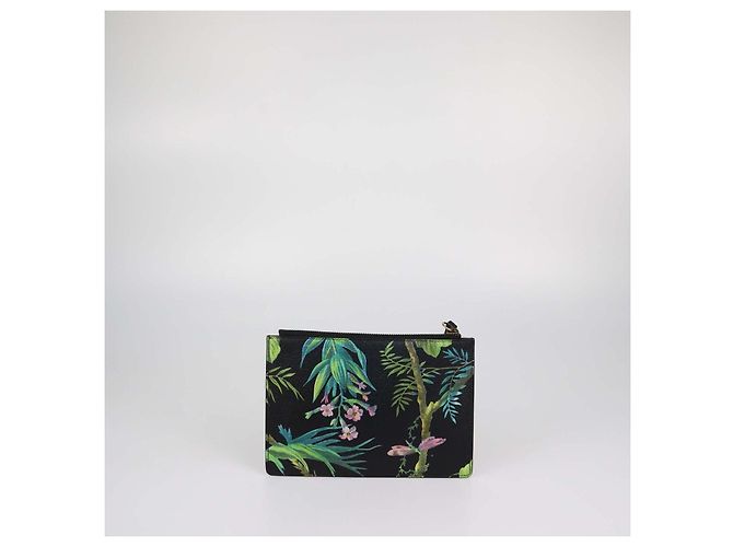 Pouch con zip Gucci con stampa tropicale multicolore nera Nero - vista 3