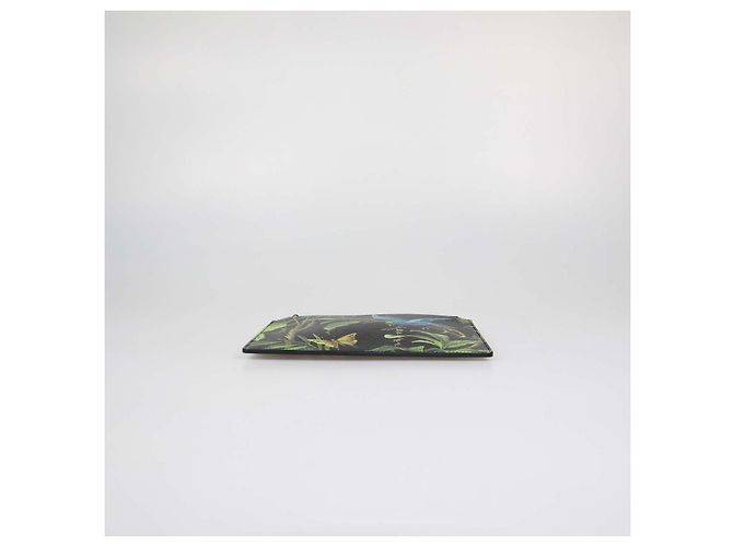 Pouch con zip Gucci con stampa tropicale multicolore nera Nero - vista 4