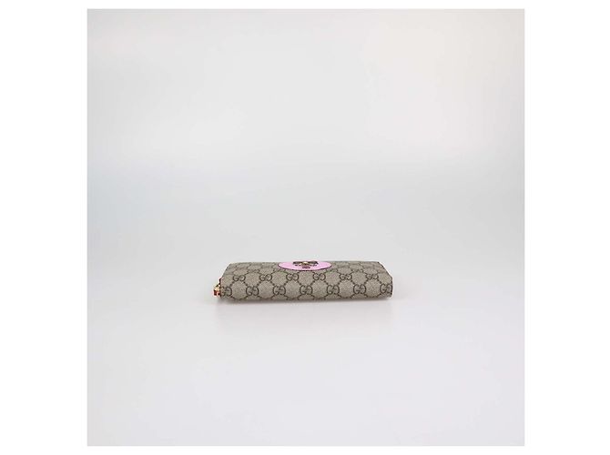 Cartera con cremallera Gucci Beige GG Supreme Canvas Limited Edition Bosco Patch - vista 4