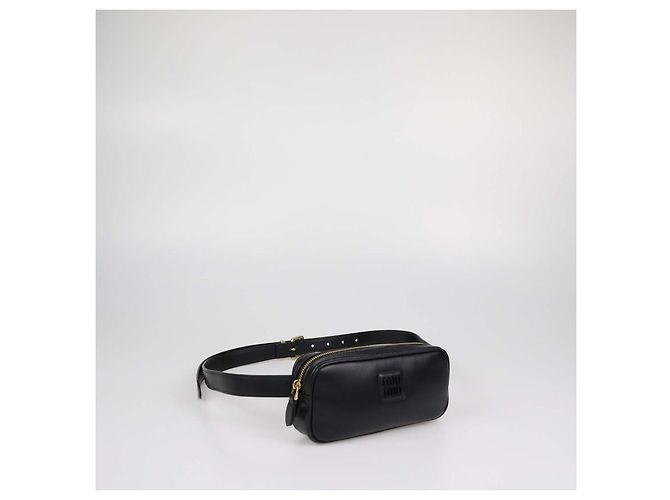 Borsa cintura Miu Miu in pelle nera con logo Nero - vista 2